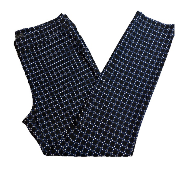 The Limited Signature Stretch Skinny Ankle Pants‎ Black/White/Blue Geometric 10 - Picture 1 of 12
